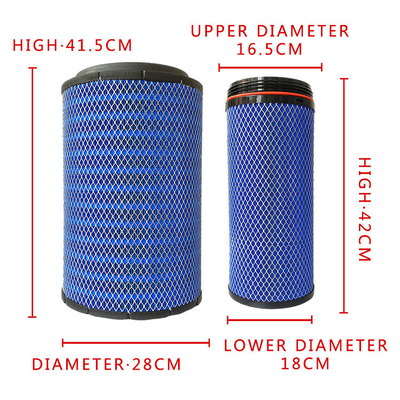 Papier à filtre bleu et élément de filtre à air compétitif Foton Aumark Truck Diesel K2841Pu
